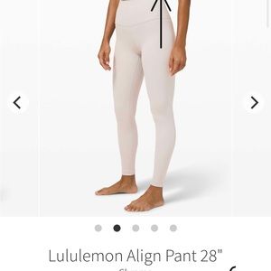Lululemon align Size 6 chrome colour